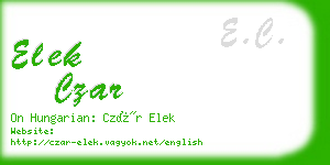 elek czar business card